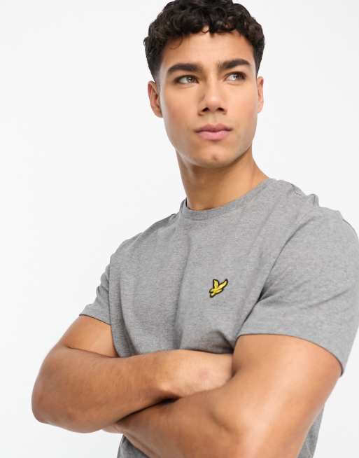 Camiseta gris jaspeado con logo de algodón de Lyle & Scott