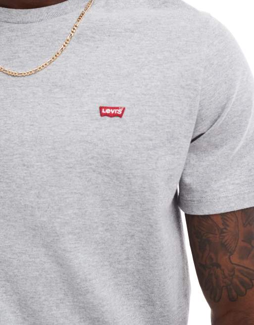Camiseta gris jaspeado con logo de murciélago Original de Levi's, 3 de 4