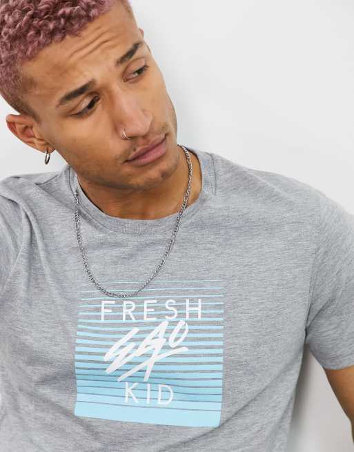 Camiseta gris jaspeado con recuadro con logo Mirage de Fresh Ego Kid, 3 de 4