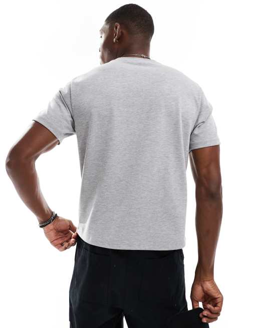 Camiseta gris jaspeado de corte cuadrado de tejido grueso de ASOS DESIGN  , 2 de 4