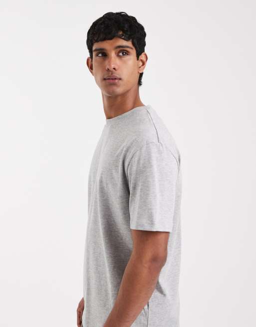 Camiseta gris jaspeado de corte cuadrado extragrande de tejido grueso de ASOS DESIGN, 4 de 5