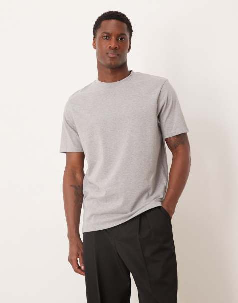 Camiseta gris jaspeado de corte estándar de tejido grueso de ASOS DESIGN - view 1