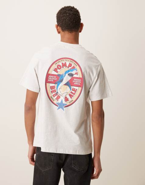 Camiseta gris jaspeado de manga corta con estampado gráfico en la espalda de Pompeii - view 1