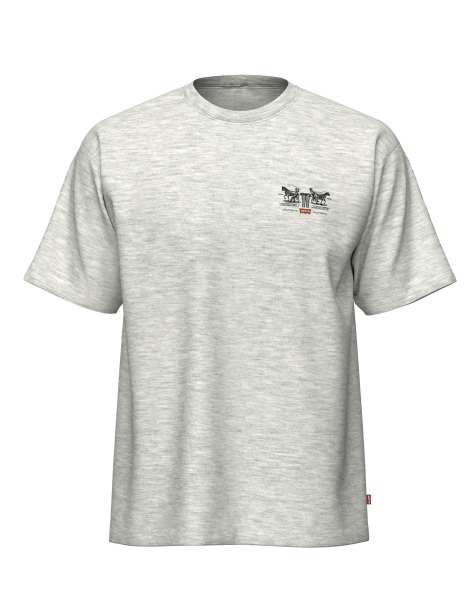 Camiseta gris jaspeado extragrande con estampado vintage de 2 caballos y logo en la espalda Archive de Levi's - view 1