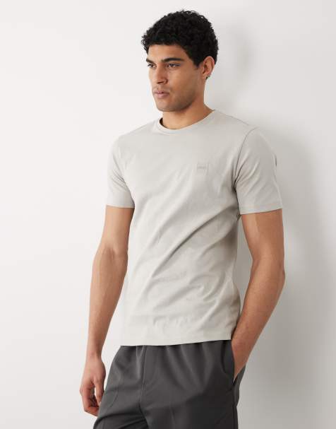 Camiseta gris medio con cuadrado del logo Tales de BOSS Orange - view 1