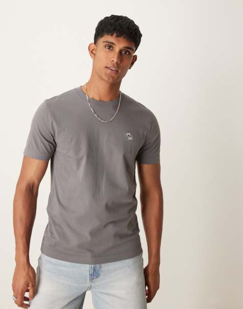 Camiseta gris medio con logo en relieve Icon de Abercrombie & Fitch - view 1