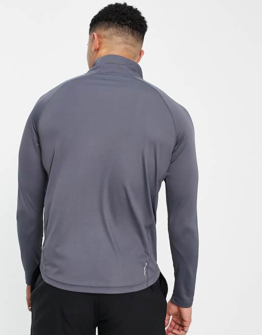Camiseta gris oscuro de manga larga con cremallera corta Flex II de The North Face, 3 de 4