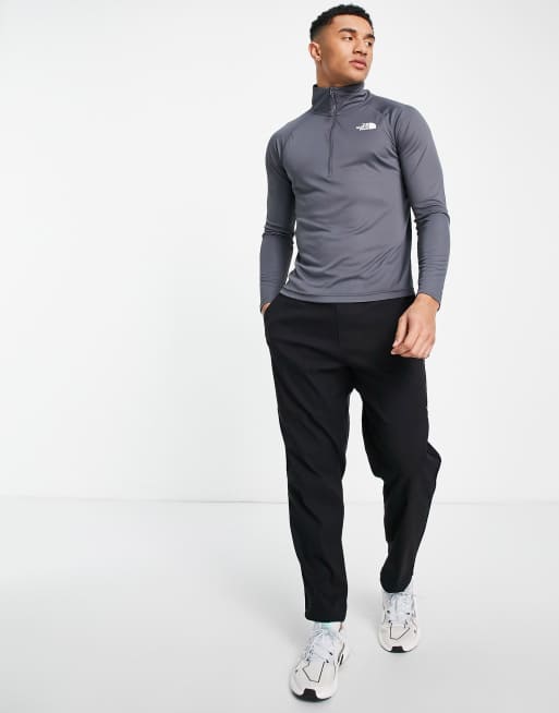 Camiseta gris oscuro de manga larga con cremallera corta Flex II de The North Face, 4 de 4