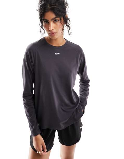 Camiseta gris oscuro de manga larga Evolve de PUMA Running - view 1