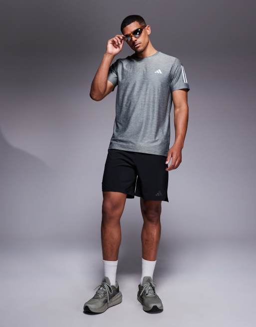 Camiseta gris Own The Run de adidas Running, 3 de 4