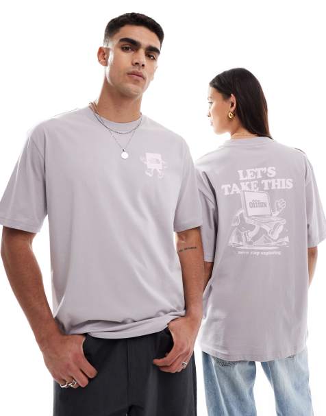Camiseta gris pastel extragrande con estampado en la espalda Explore de The North Face - view 1