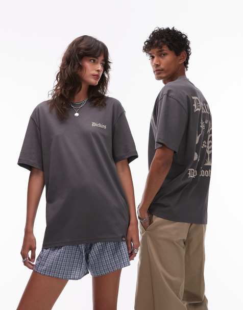 Camiseta gris pizarra con estampado trasero gráfico "Deep Rooted" exclusiva en ASOS de Dickies - view 1