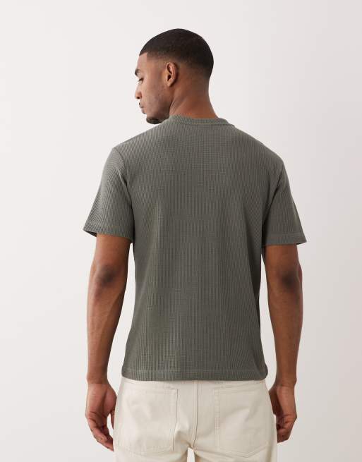 Camiseta gris salvia holgada de punto gofrado de ONLY & SONS, 4 de 5
