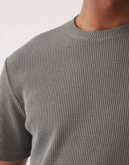 Camiseta gris salvia holgada de punto gofrado de ONLY & SONS, 5 de 5