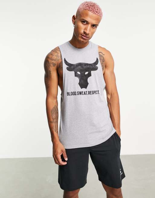 Admitir En lo que respecta a las personas Contrapartida Camiseta gris sin mangas con estampado Project Rock Brahma Bull de Under  Armour | ASOS