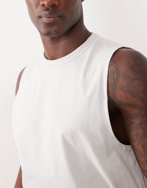 Camiseta gris sin mangas de corte estándar de mezcla de algodón breatheMAX™ Lite de ASOS DESIGN , 5 de 7