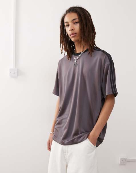 Camiseta gris tierra y negra de jacquard Adidas Adicolor de adidas Originals - view 1