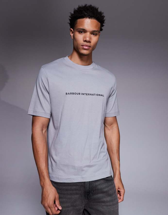 Barbour International Camiseta gris ultimate Motored de