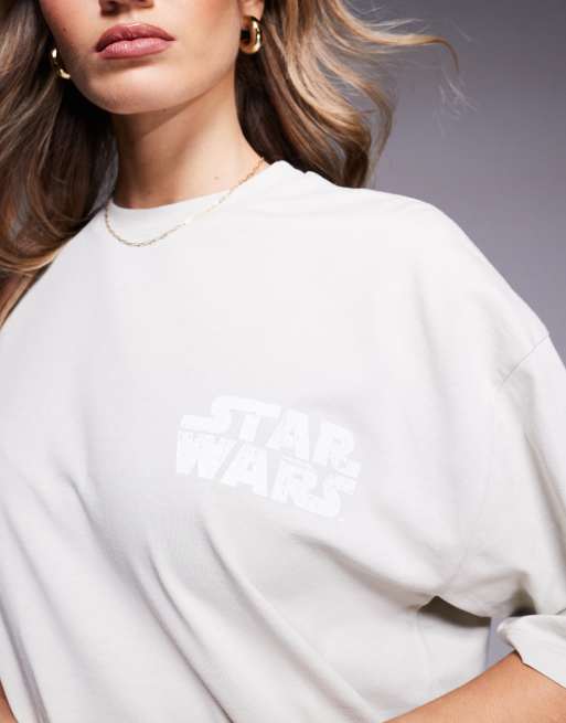 Camiseta gris unisex de corte cuadrado extragrande con estampado con licencia de Darth Vader de Star Wars de ASOS DESIGN, 2 de 4