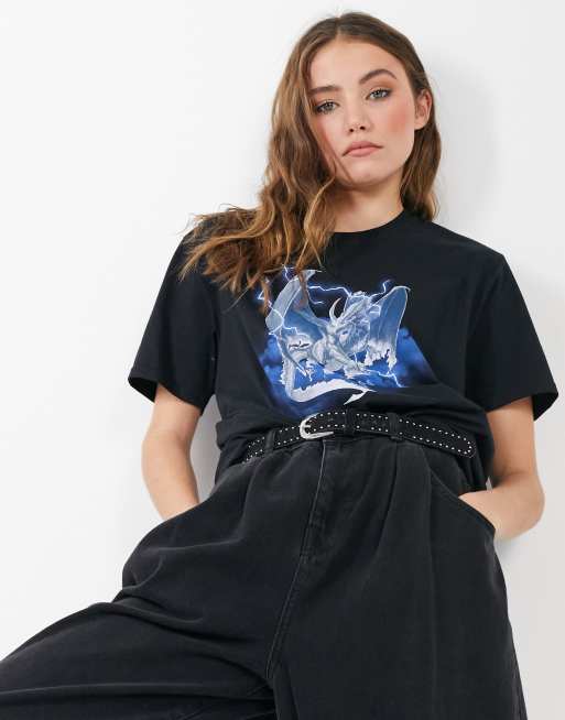 Camiseta holgada con estampado de dragón de Daisy Street