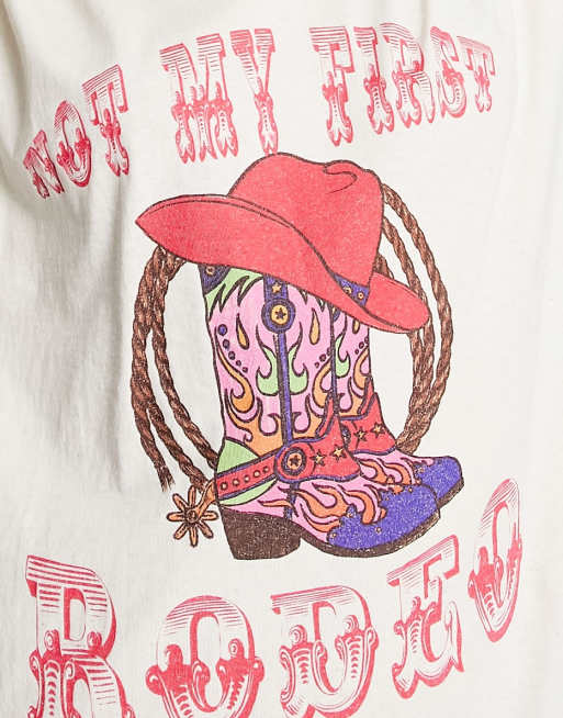 Camiseta holgada con estampado gráfico de rodeo de Daisy Street, 3 de 4
