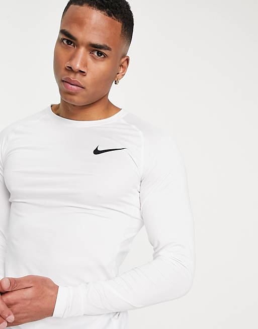 Camiseta interior de manga larga en blanco Pro Training Nike | ASOS