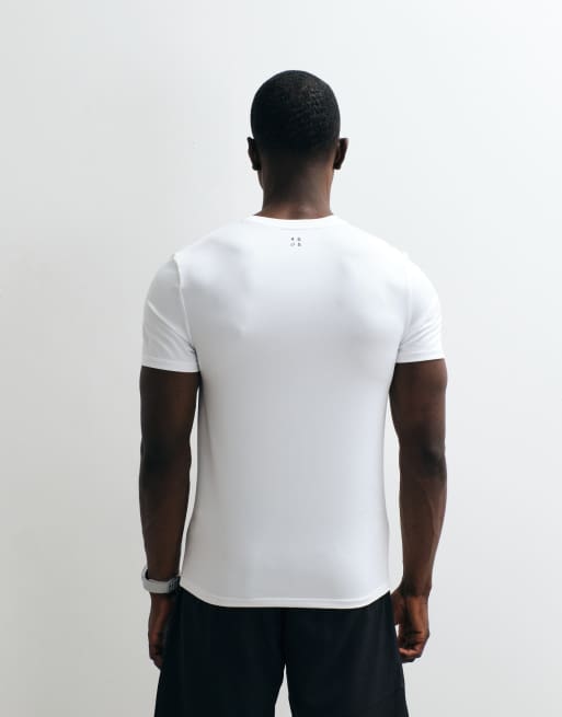 Camiseta interior deportiva blanca ajustada de tejido de secado rápido Icon de 4505, 5 de 5