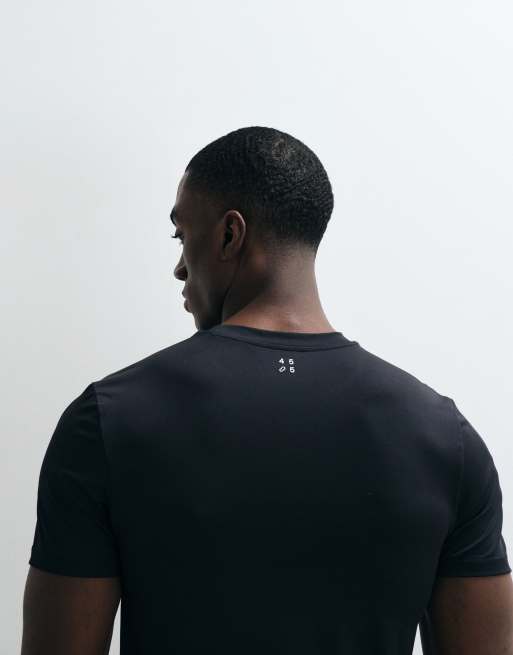 Camiseta interior deportiva negra ajustada de tejido de secado rápido Icon de 4505, 3 de 5