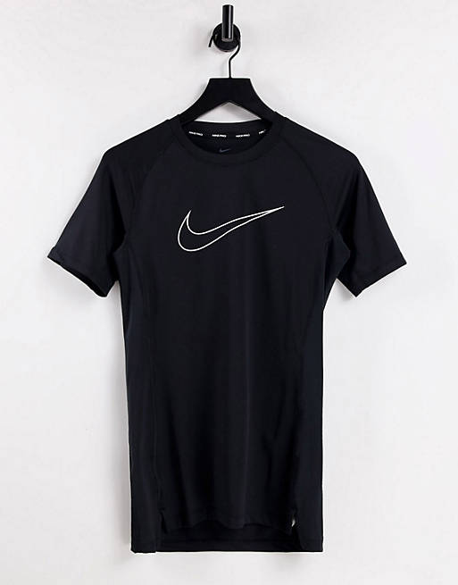 masculino bordillo desarrollando Camiseta interior negra Pro Training de Nike | ASOS