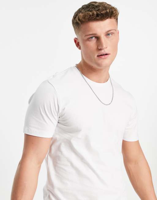 Camiseta larga con bajo redondeado en blanco de Only & Sons, 2 de 4