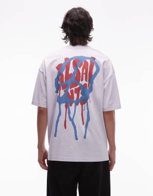 Camiseta lila con gráfico de símbolo de la paz Runner de AllSaints | ASOS