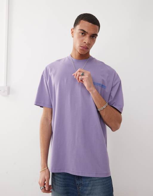 Camiseta lila de corte cuadrado con detalle estampado de COLLUSION, 4 de 4