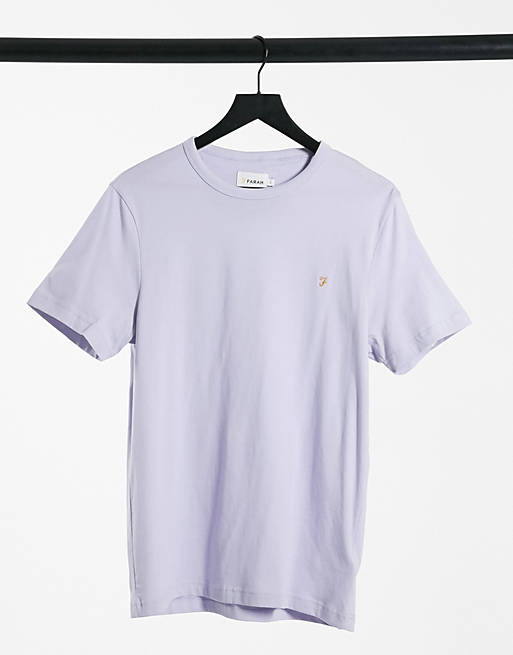 Camiseta lila de corte slim con logo Danny de Farah