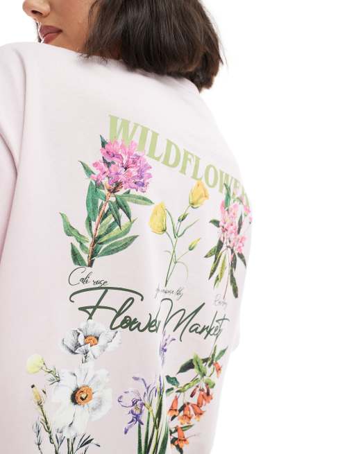 Camiseta lila extragrande con estampado trasero "Wildflower" de Miss Selfridge, 3 de 4
