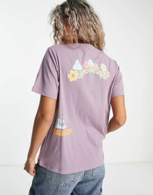 Camiseta lila tiza con estampado botánico de Santa Cruz
