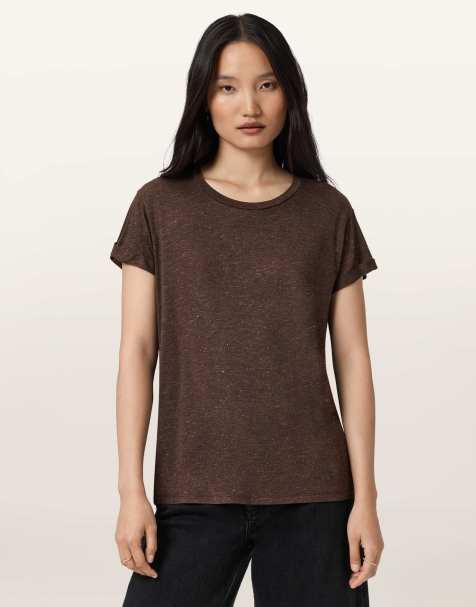 Camiseta marrón carey brillante Anna de AllSaints - view 1