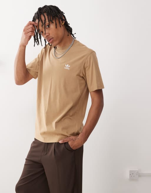 Camiseta marrón cartón Trefoil Essentials de adidas Originals