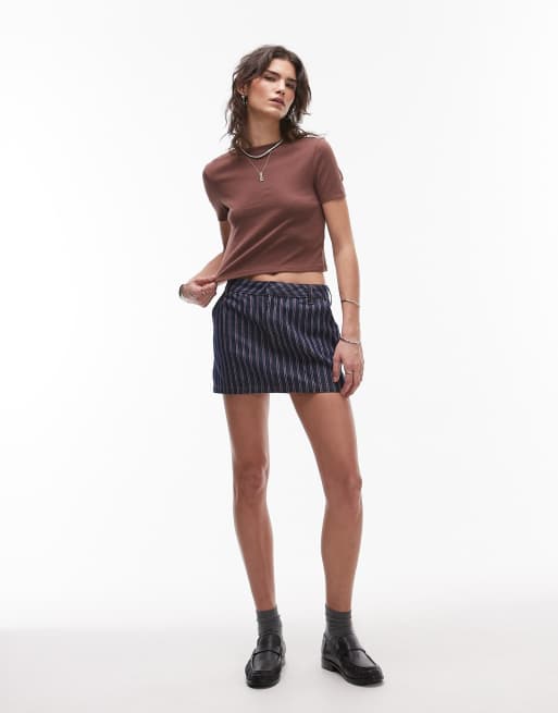Camiseta marrón chocolate básica con diseño encogido de Topshop, 4 de 4