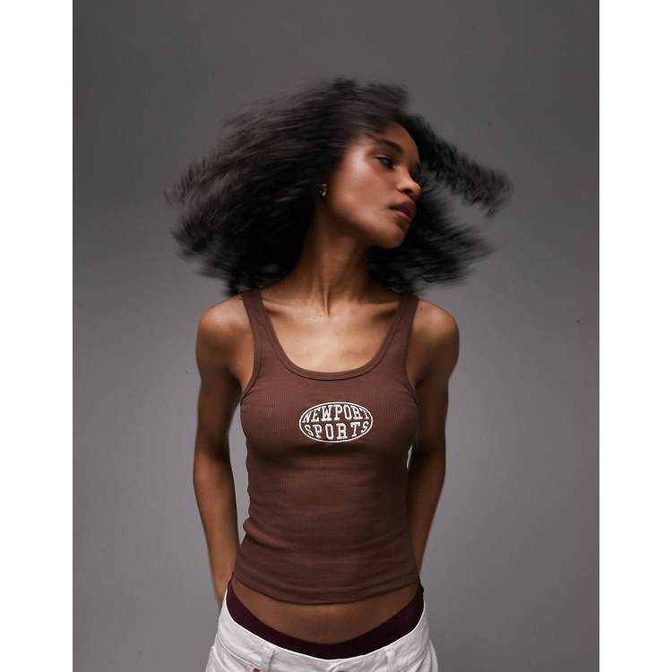 Camiseta tirantes marron chocolate clearance