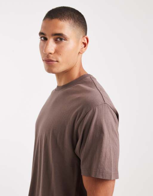 Camiseta marrón chocolate lavado de corte suelto de Cotton On, 4 de 5