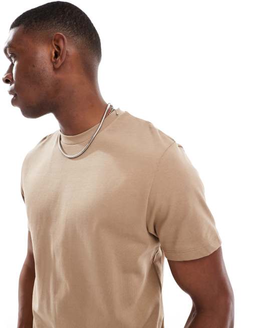 Camiseta marrón con cuello redondo de tejido grueso de ASOS DESIGN , 3 de 4