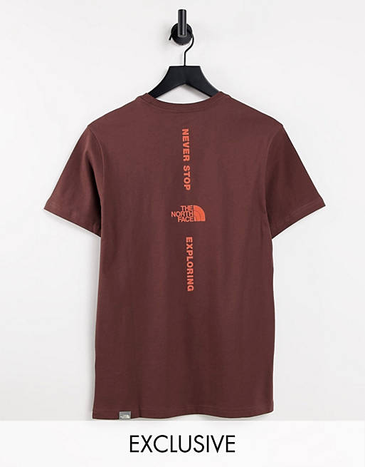 Mujer Tops | Camiseta marrón con diseño vertical exclusiva en ASOS de The North Face - DM06774