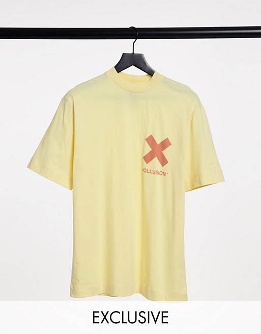 Camiseta marrón con estampado del logo de COLLUSION Unisex