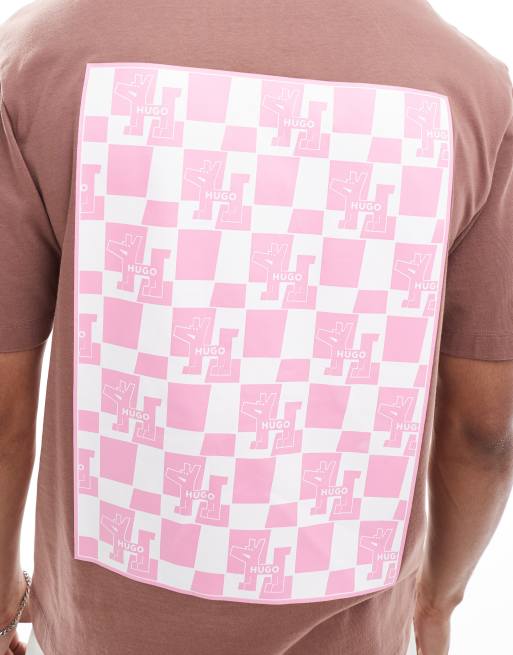 Camiseta marrón con estampado en el pecho y la espalda Nabric de HUGO Blue, 4 de 4