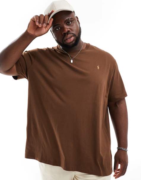 Camiseta marrón con logo de Polo Ralph Lauren Big & Tall - view 1