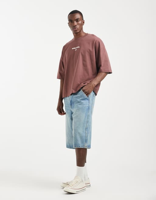 Camiseta marrón de corte cuadrado extragrande con estampado gráfico abstracto de ASOS DESIGN, 3 de 5