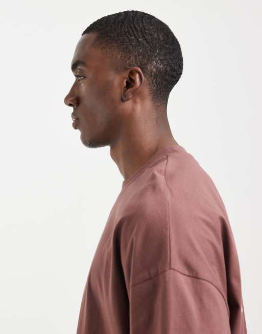 Camiseta marrón de corte cuadrado extragrande con estampado gráfico abstracto de ASOS DESIGN, 5 de 5