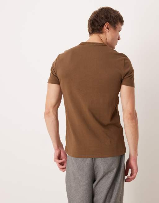 Camiseta marrón de corte custom con logo grande de Polo Ralph Lauren, 3 de 5