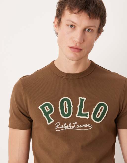 Camiseta marrón de corte custom con logo grande de Polo Ralph Lauren, 5 de 5