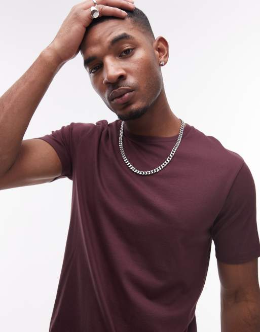 Camiseta marrón de corte estándar de Topman